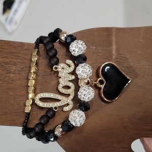 3pc Black and Gold with Crystal's NWOT